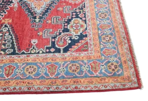 Red Geometric Modern 4'11X6'2 Kazak Pakistan Rug