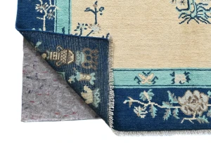 Cream Bordered Modern 5X7 Kazak Pakistan Rug