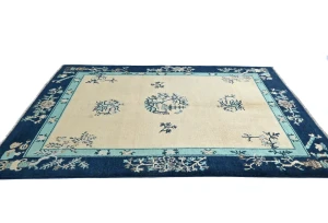 Cream Bordered Modern 5X7 Kazak Pakistan Rug