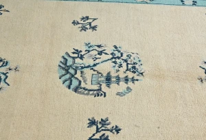 Cream Bordered Modern 5X7 Kazak Pakistan Rug