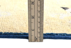 Navy Blue Bordered Modern 5'2X6'5 Kazak Pakistan Rug