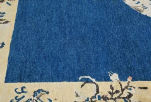 Navy Blue Bordered Modern 5'2X6'5 Kazak Pakistan Rug
