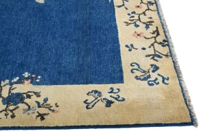Navy Blue Bordered Modern 5'2X6'5 Kazak Pakistan Rug
