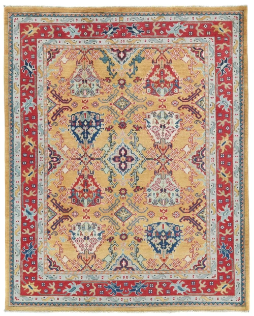 Rusty Beige Pictorial Modern 4'11X6'4 Kazak Pakistan Rug