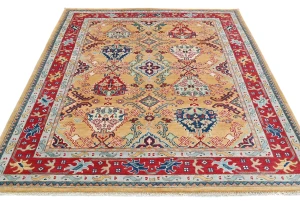 Rusty Beige Pictorial Modern 4'11X6'4 Kazak Pakistan Rug