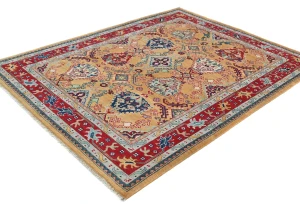 Rusty Beige Pictorial Modern 4'11X6'4 Kazak Pakistan Rug
