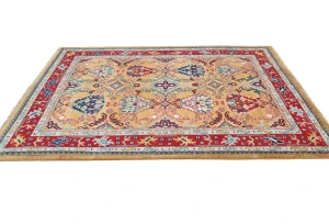 Rusty Beige Pictorial Modern 4'11X6'4 Kazak Pakistan Rug
