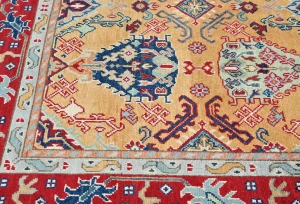 Rusty Beige Pictorial Modern 4'11X6'4 Kazak Pakistan Rug