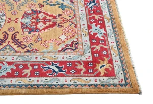 Rusty Beige Pictorial Modern 4'11X6'4 Kazak Pakistan Rug
