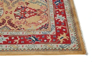 Rusty Beige Pictorial Modern 5X7 Kazak Pakistan Rug