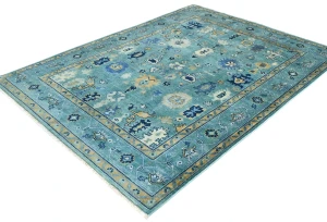 Blue Floral Modern 5X7 Kazak Pakistan Rug