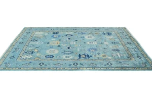 Blue Floral Modern 5X7 Kazak Pakistan Rug