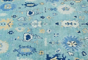 Blue Floral Modern 5X7 Kazak Pakistan Rug