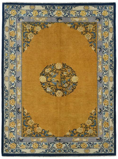 Gold Floral Modern 5X7 Kazak Pakistan Rug