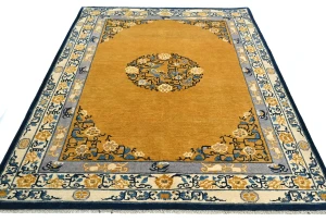 Gold Floral Modern 5X7 Kazak Pakistan Rug