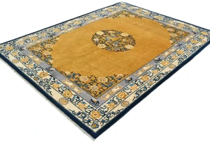 Gold Floral Modern 5X7 Kazak Pakistan Rug