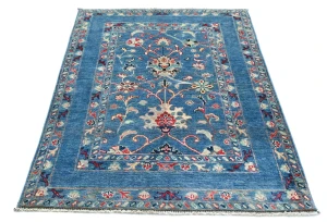 Blue Floral Modern 3X5 Kazak Pakistan Rug