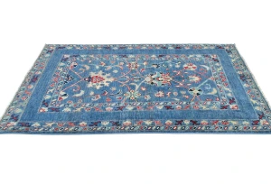 Blue Floral Modern 3X5 Kazak Pakistan Rug