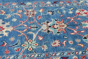 Blue Floral Modern 3X5 Kazak Pakistan Rug