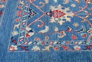 Blue Floral Modern 3X5 Kazak Pakistan Rug