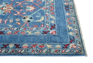 Blue Floral Modern 3X5 Kazak Pakistan Rug