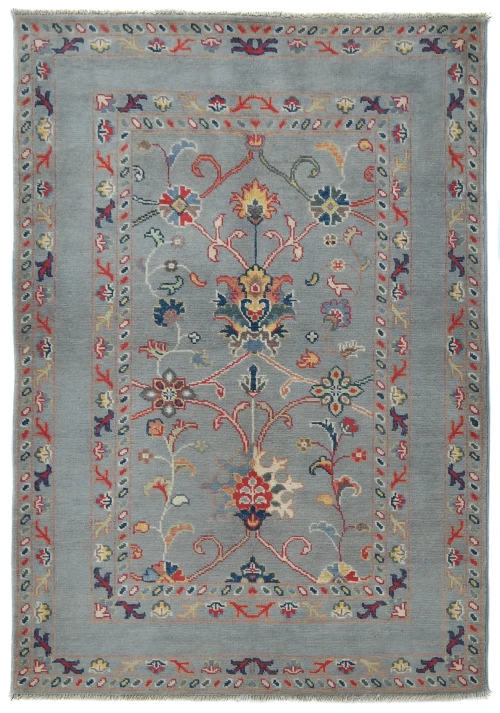 Gray Floral Modern 3X5 Kazak Pakistan Rug