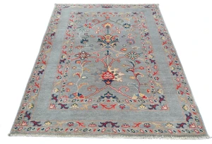 Gray Floral Modern 3X5 Kazak Pakistan Rug