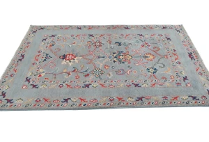Gray Floral Modern 3X5 Kazak Pakistan Rug