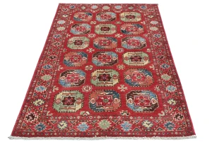 Red Geometric Modern 3X5 Kazak Pakistan Rug