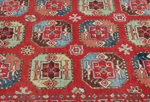 Red Geometric Modern 3X5 Kazak Pakistan Rug