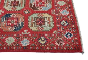 Red Geometric Modern 3X5 Kazak Pakistan Rug