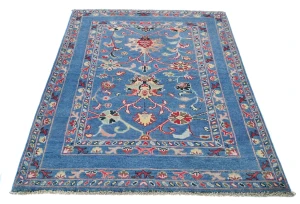 Blue Floral Modern 3X5 Kazak Osuhak Pakistan Rug