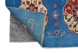 Blue Floral Modern 3X5 Kazak Oushak Pakistan Rug