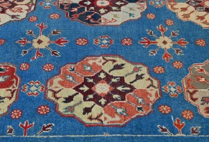 Blue Floral Modern 3X5 Kazak Oushak Pakistan Rug