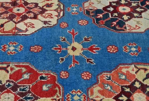 Blue Floral Modern 3X5 Kazak Oushak Pakistan Rug