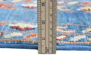 Blue Floral Modern 3X5 Kazak Oushak Pakistan Rug