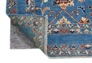 Blue Floral Modern 3X5 Kazak Oushak Pakistan Rug