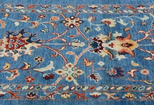 Blue Floral Modern 3X5 Kazak Oushak Pakistan Rug