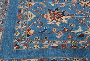 Blue Floral Modern 3X5 Kazak Oushak Pakistan Rug