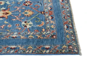 Blue Floral Modern 3X5 Kazak Oushak Pakistan Rug