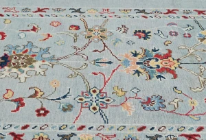 Gray Floral Modern 3X5 Kazak Oushak Pakistan Rug