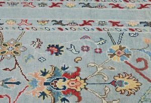 Gray Floral Modern 3X5 Kazak Oushak Pakistan Rug