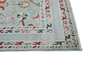 Gray Floral Modern 3X5 Kazak Oushak Pakistan Rug