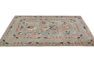 Brown Floral Modern 3X5 Kazak Oushak Pakistan Rug
