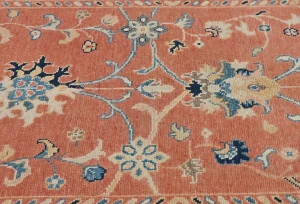 Orange Floral Modern 3X5 Kazak Oushak Pakistan Rug