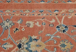 Orange Floral Modern 3X5 Kazak Oushak Pakistan Rug
