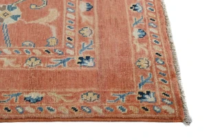 Orange Floral Modern 3X5 Kazak Oushak Pakistan Rug