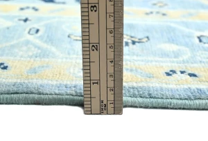 Blue Floral Modern 4X5 Kazak Oushak Pakistan Rug