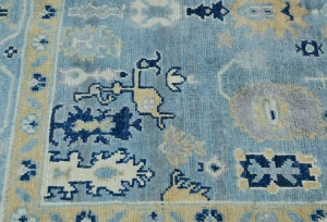 Blue Floral Modern 4X5 Kazak Oushak Pakistan Rug