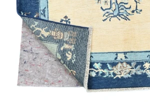 Cream Bordered Modern 4X6 Kazak Ouskak Pakistan Rug